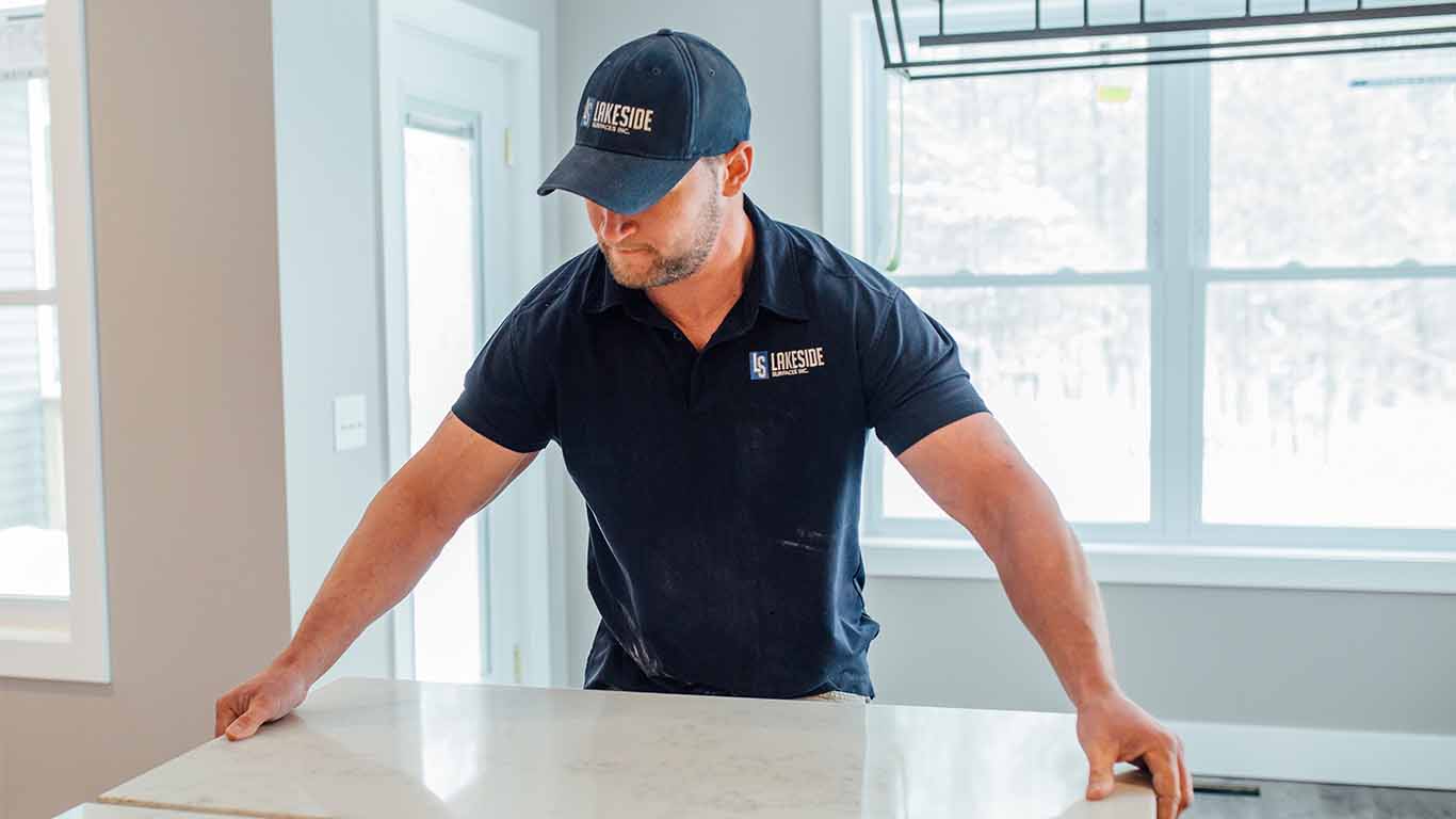Countertops being installed professionally