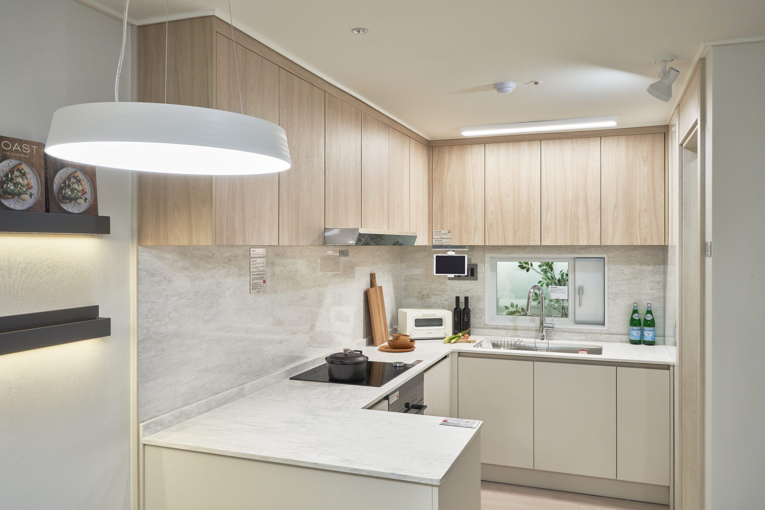 Granite Countertop with Wood Colored Cabinets